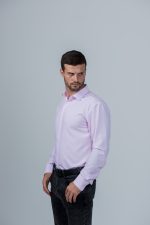 Приталенная розовая рубашка Grossir, модал — GROSSIR, фото 7
