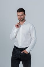 Приталенная рубашка цвета айвори Grossir, модал — GROSSIR, фото 6
