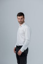 Приталенная рубашка цвета айвори Grossir, модал — GROSSIR, фото 4