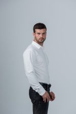 Приталенная рубашка цвета айвори Grossir, модал — GROSSIR, фото 5