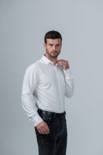 Приталенная рубашка цвета айвори Grossir, модал — GROSSIR, фото 2