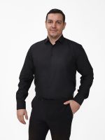 Классическая черная рубашка Grossir, модал,  G-1058 — GROSSIR, фото 1