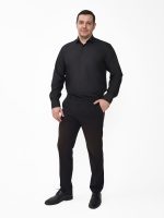 Классическая черная рубашка Grossir, модал,  G-1058 — GROSSIR, фото 2