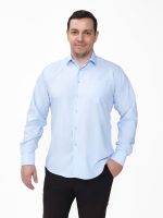 Классическая рубашка небесно голубого цвета Grossir, модал, G-1053 — GROSSIR, фото 7